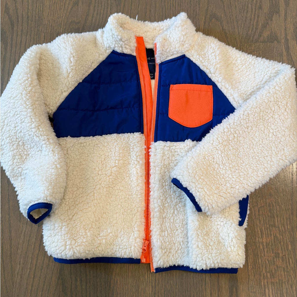 Janie And Jack Colorblocked Sherpa Jacket (5-6)
